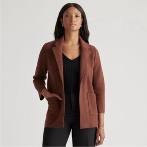 Quince Women's Brown Organic cotton sweater blazer medium